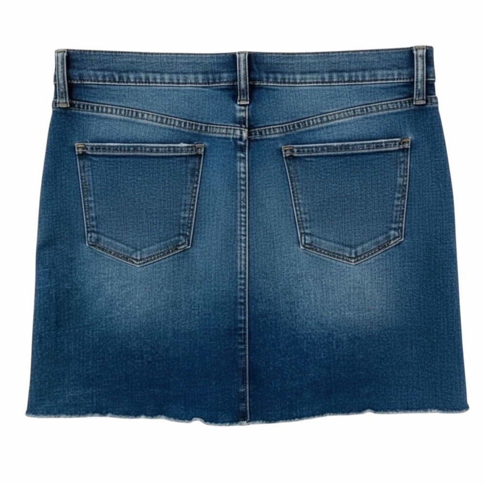 J. Crew Blue Denim Mini Skirt with Red Floral Embroidery - Picture 5 of 6